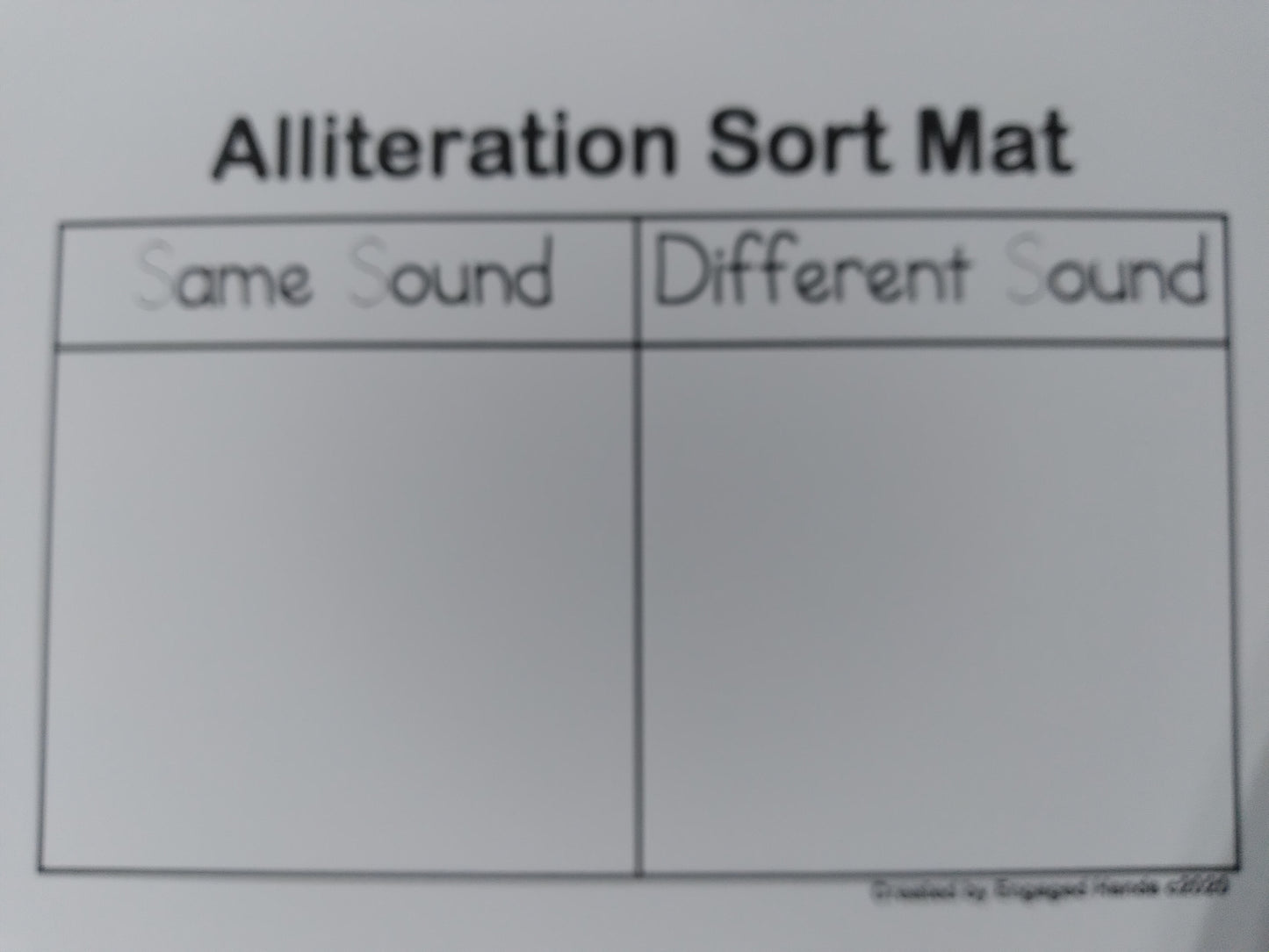 ALLITERATION SORT MAT